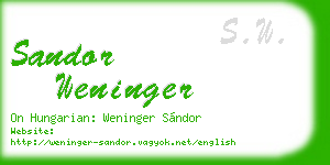 sandor weninger business card