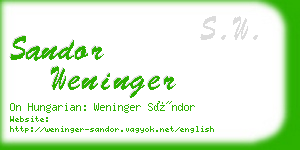 sandor weninger business card